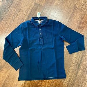 Huckberry Relwen Micro-Waffle Men’s Long-Sleeve Polo, Navy, XL